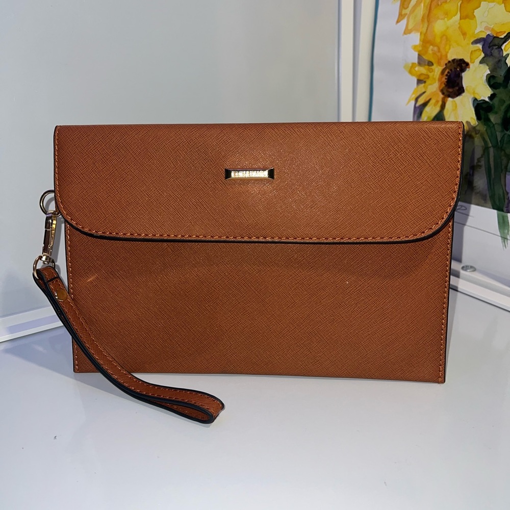 Chic Tan Wristlet Clutch